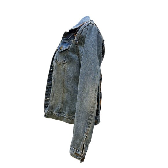 Reba Denim Jacket With Embroidered Floral Back Panel & Bronze Buttons M - Picture 4 of 7